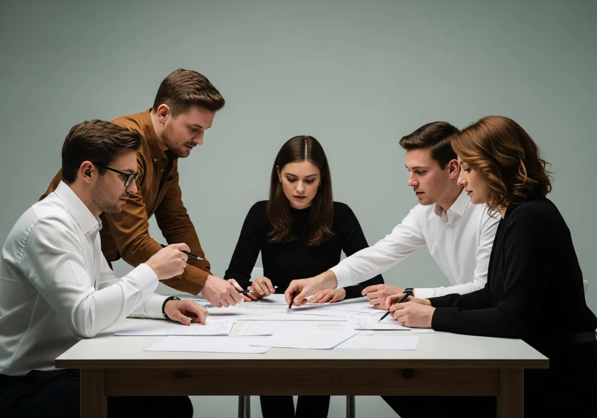 Team motivazionale durante pianificazione obiettivi